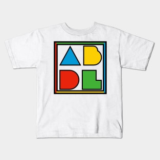 ABDL Logo Color Block - Transparent w/ outline Kids T-Shirt